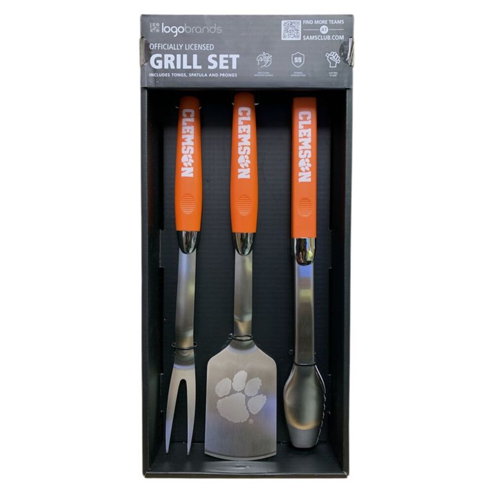 Logo Brands Officially Licensed NCAA 3-Piece Grill Set - Tongs, Spatula & Prongs
